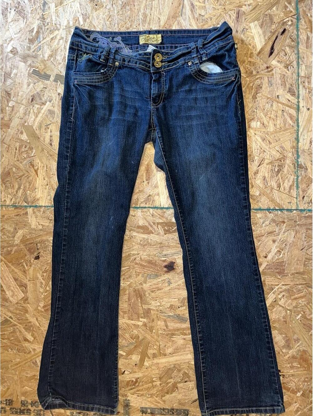 Mecca Y2K Purple Embroidered Bootcut Jeans Sz 15/16
